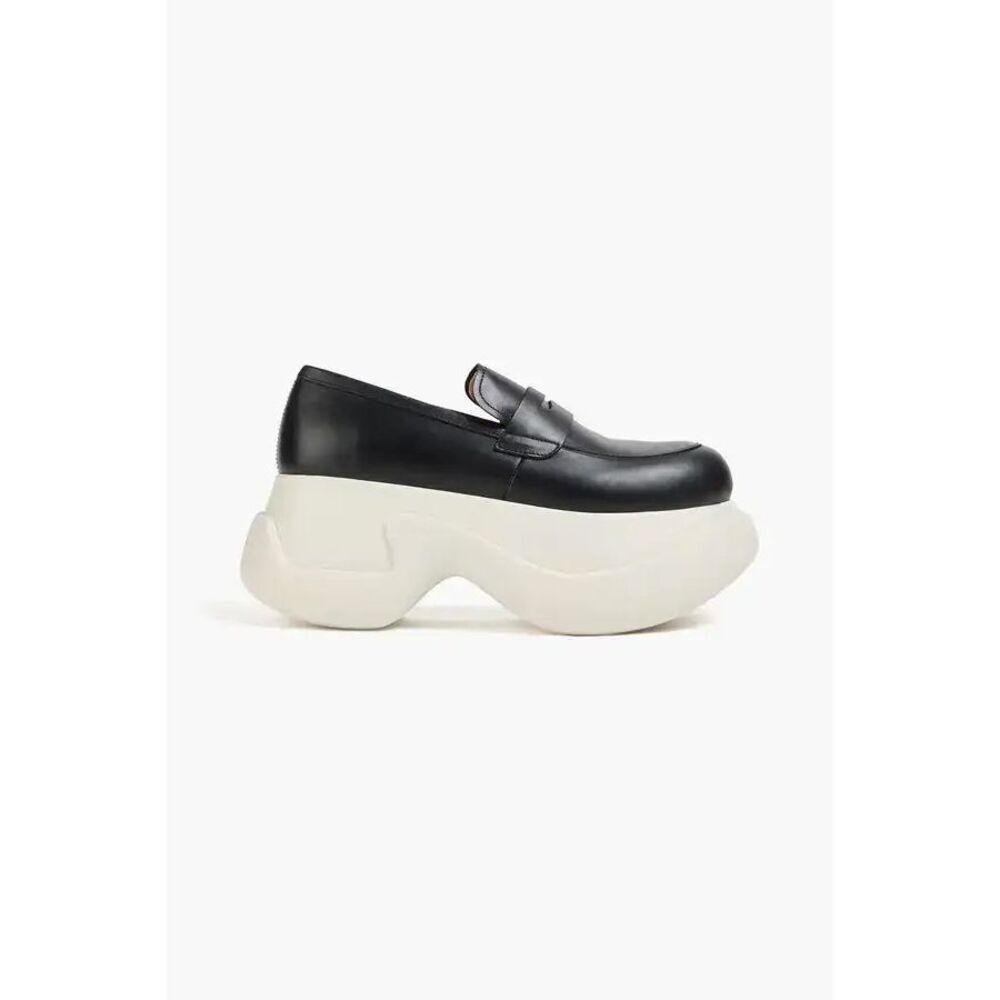 Marni Chunky Platform Loafers Black Leather Statement Shoes EU 41 / US 10 New in